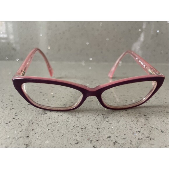 Disney Kids Eyeglasses Frames ONLY 3E 1443 Purple Pink Glitter Sparkle 48-13-130 - Picture 1 of 12